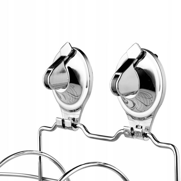 PÓŁKA ŁAZIENKOWA ŚCIENNA PRZYSSAWKI ORGANIZER STAL zdjęcie 4