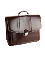 518 Teczka męska 3-komorowa - brąz