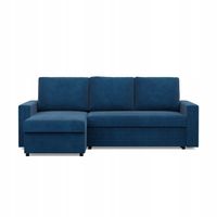 KANAPA NAROŻNIK NEO GRANATOWY NIEBIESKI Nowoczesny Rozkładana POSO SZTRUKS