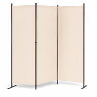 BEZOWY PARAWAN OGRODOWY POKOJOWY 3PANEL POLIESTER UV 167X164 CM