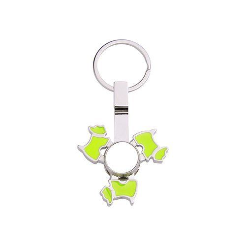 Brelok metalowy - spinner do sublimacji - Dog - zielony zdjęcie 1