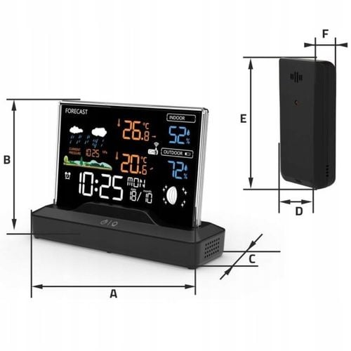 Stacja pogodowa pogody meteo Higrometr Barometr Termometr Zegar Manta na Arena.pl
