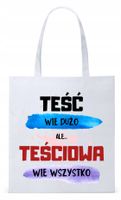 Dla Teściowej Mamy Prezent Torba Eco Biała Shopper Z Nadrukiem Ze Zdjęciem