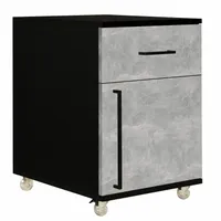 KONTENEREK SZAFKA POD BIURKO NA KÓŁKACH LOFTOWY CICHY DOMYK BETON JASNY