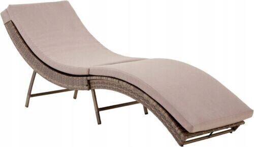 Leżak Ogrodowy Składany RATTANOWY z Poduszką na Arena.pl