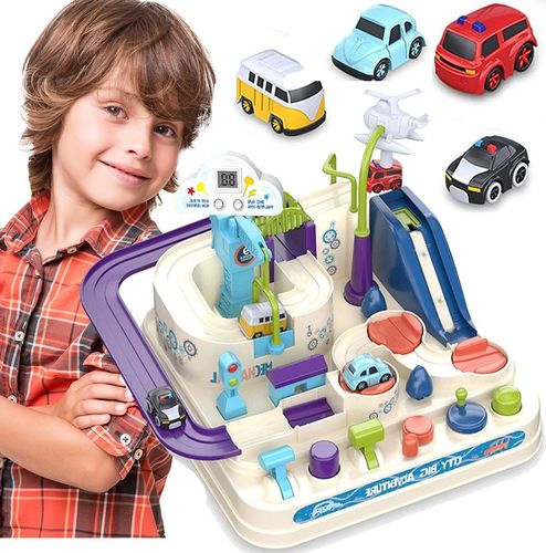 TOR PRZESZKÓD SAMOCHODOWY INTERAKTYWNY ZJEŻDŻALNIA Z PRZESZKODAMI + AUTKA na Arena.pl