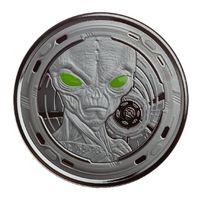 Ghana: Alien kolorowany 1 uncja Srebra 2022 Black Rhodium Proof
