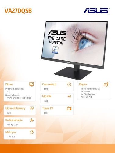 Monitor 27 cali VA27DQSB na Arena.pl