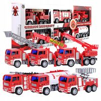 DUŻY ZESTAW 6 SZT SAMOCHODY XXL STRAŻ POŻARNA RESORAKI WÓZ STRAŻACKI DŹWIG