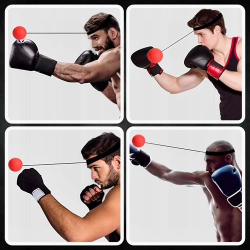 3x PIŁKA REFLEKSOWA REFLEKSÓWKA OPASKA NA GŁOWĘ ZESTAW BOKSERSKI TRENINGOWY na Arena.pl