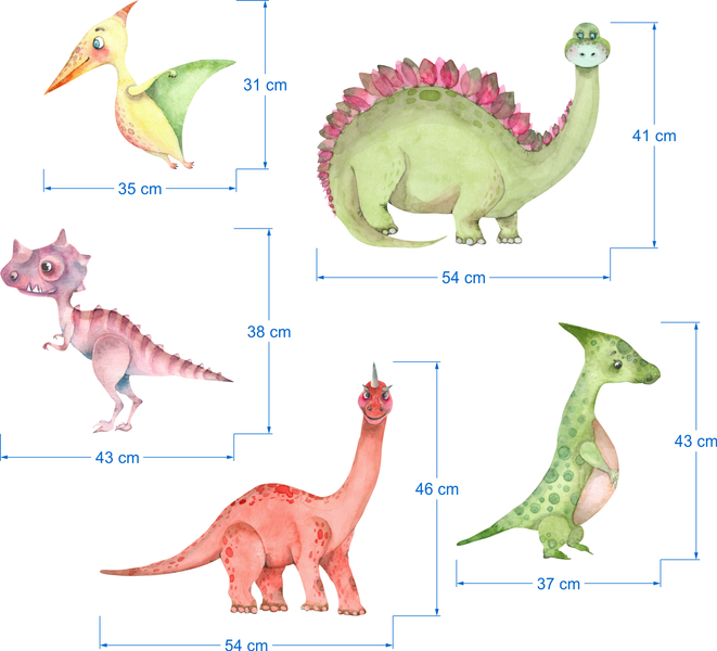 NAKLEJKI zestaw DINOZAURY  na ścianę do pokoju dziecka M zdjęcie 3