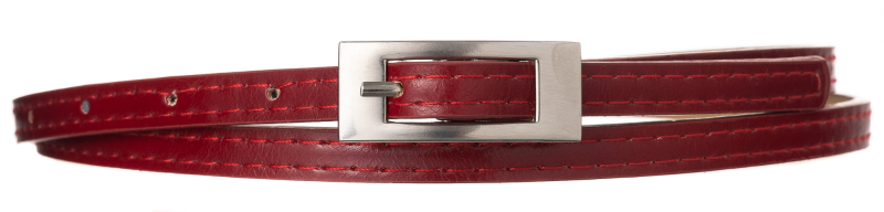 Damski pasek skórzany wąski cavaldi czerwony zdjęcie 2