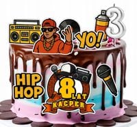 OPŁATEK ZESTAW URODZINOWY POSTACIE NA TORT - MUZYKA HIP HOP RAP + IMIĘ