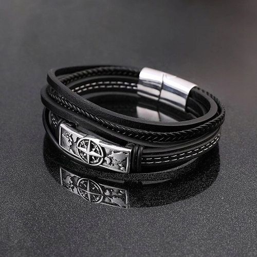 Skórzana Bransoletka z Kompasem i Grawerem – Stylowy Dodatek dla Mężczyzny na Arena.pl