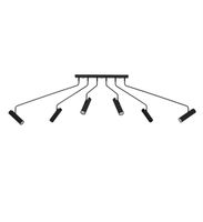 Lampa sufitowa 6-punktowa Ramus na wysięgnikach czarna