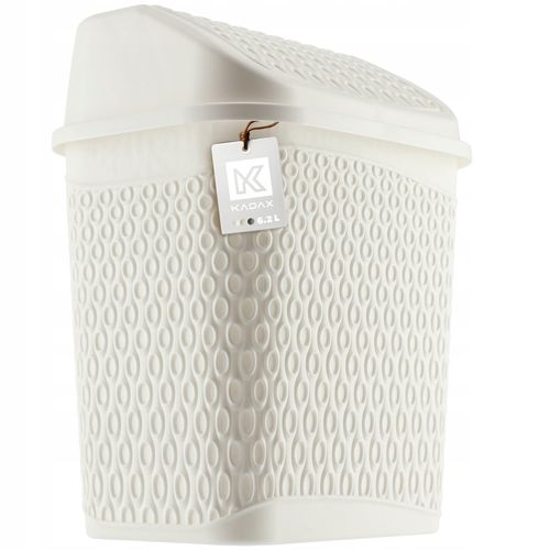 KADAX Kosz Na Śmieci Łazienkowy Biały 6,2L Uchylny Pojemnik na Arena.pl