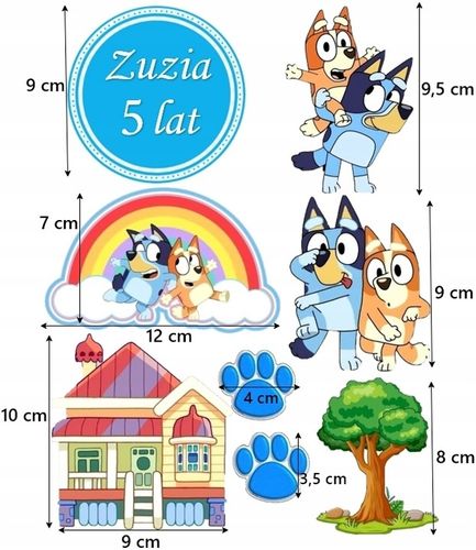 WYDRUK CUKROWY Opłatek na tort NIEBIESKI PIES PIESEK + TABLICZKA Z TEKSTEM na Arena.pl