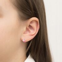 SREBRNE KOLCZYKI Angielskie pr. 925 Różowe Kotki Koty dla Dziewczynki