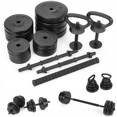 HANTLE REGULOWANE KOMPOZYTOWE ZESTAW 2X20KG + HANTEL KETTLEBELL GYMTEK na Arena.pl