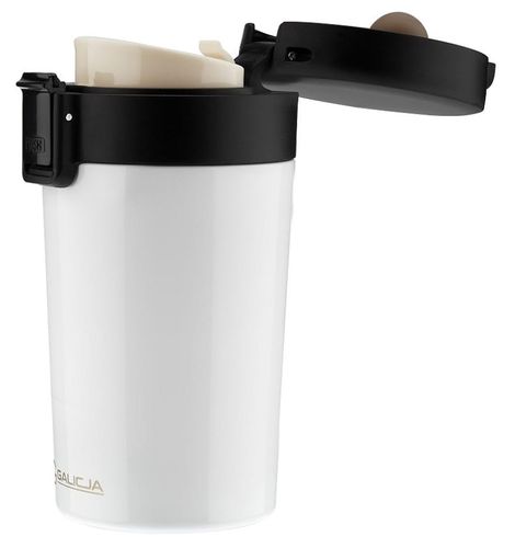 Kubek termiczny bidon ALICIA stal nierdzewna 300 ml kolor czarny połysk na Arena.pl