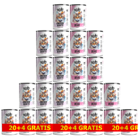 KARMA MOKRA DLA KOTA TUFTUF ZESTAW 24x400G MIĘSNY MIX SMAKÓW 20+4 GRATIS
