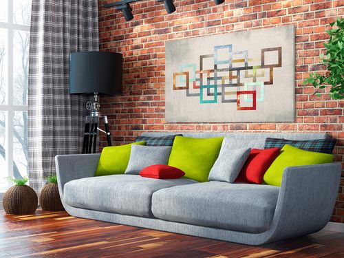 26501 Obraz na płótnie KWADRATY ABSTRAKCJA LOFT na Arena.pl