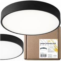 Lampa LED plafon sufitowy 40cm okrągły czarny NEUTRALNA 4000K niemrugający