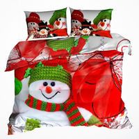 Pościel 3D bawełna satyna 200x220cm BAŁWAN W CZAPCE