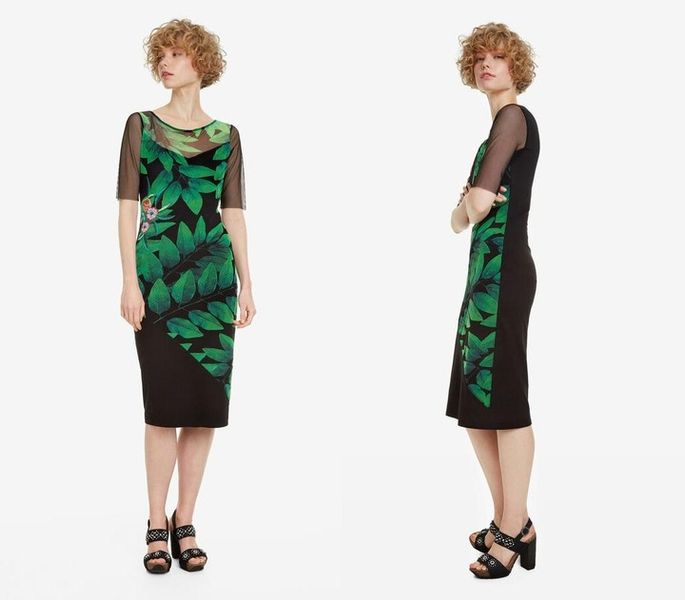 DESIGUAL CZARNA SUKIENKA PRINT (S) zdjęcie 1