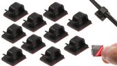 UCHWYT PRZEWODU SAMOPRZYLEPNY do kabli czarny 10 sztuk