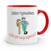 Kubek Czerwony Prezent Dla Hydraulika Jestem Z Nadrukiem Ze Zdjęciem