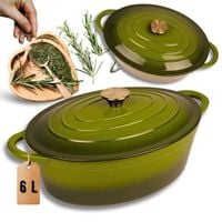 emaliowana brytfanna żeliwna gęsiarka 6l hage oliwkowa