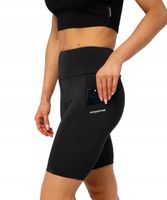 Bikery szorty sportowe wysoki stan kieszenie Libra Carpatree L czarny