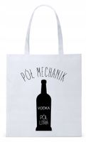 Dla Mechanika Prezent Torba Eco Biała Shopper Z Nadrukiem Ze Zdjęciem