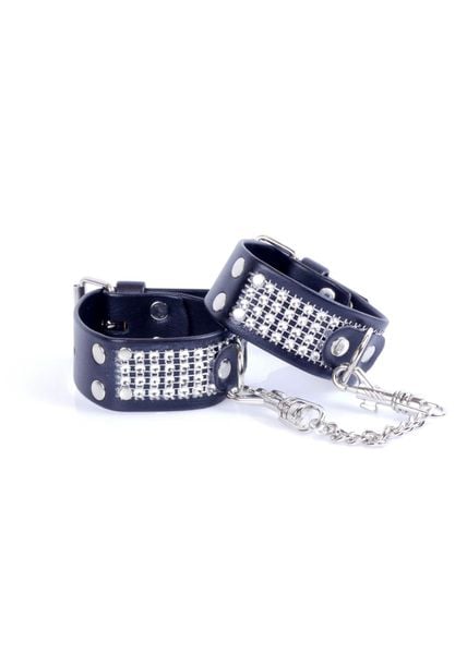 Fetish B - Series Handcuffs with cristals 3 cm Silver zdjęcie 1