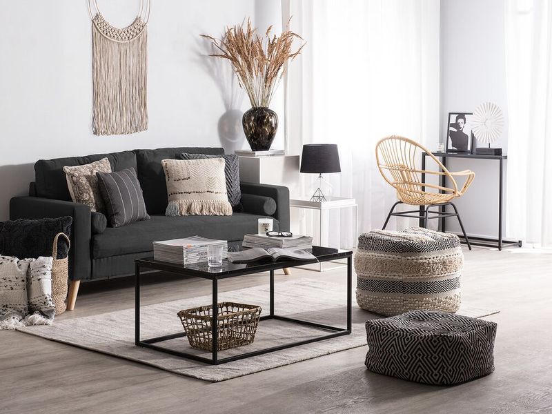 Sofa 2-osobowa czarna KALMAR zdjęcie 2