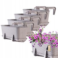 KADAX 4x Skrzynka Balkonowa Doniczka 40cm Uchwyty