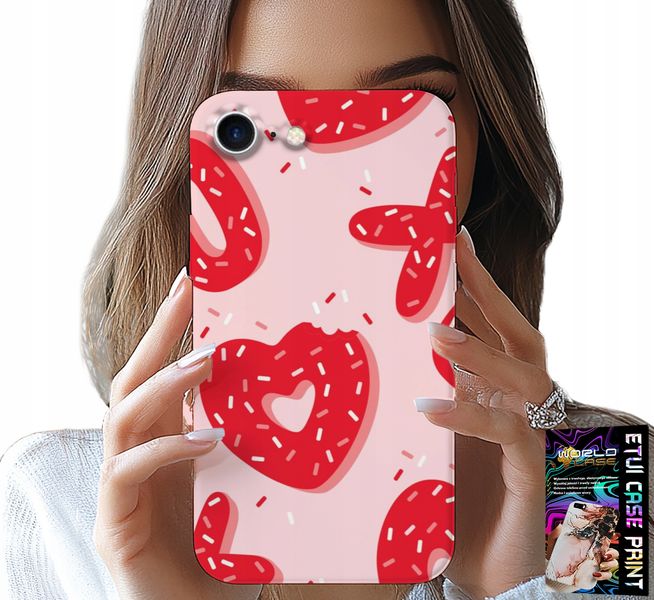 ETUI DO IPHONE 16e - KOBIECE, MODNE WZORY XOXO SERCE + SZKŁO zdjęcie 1