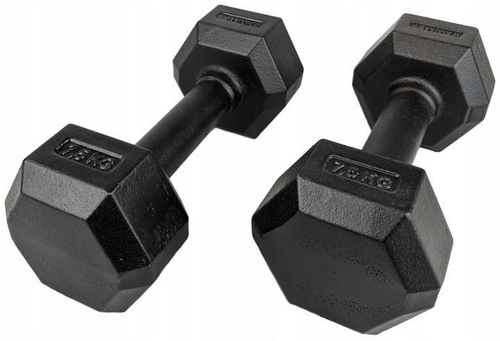 Zestaw hantli żeliwnych hexagonalnych HEX 2 x 7,5 kg na Arena.pl
