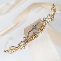 ZŁOTA korona tiara diadem ślubny dla Panny Młodej KOKONET 4-0185