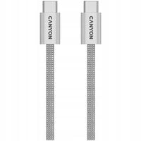 Kabel USB CANYON Kabel OnWire 60MG C-C 60W Magnes w oplocie 1m Szary