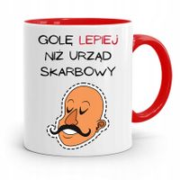 Kubek Czerwony Fryzjera Gole Lepiej Niż Urząd Z Nadrukiem Ze Zdjęciem