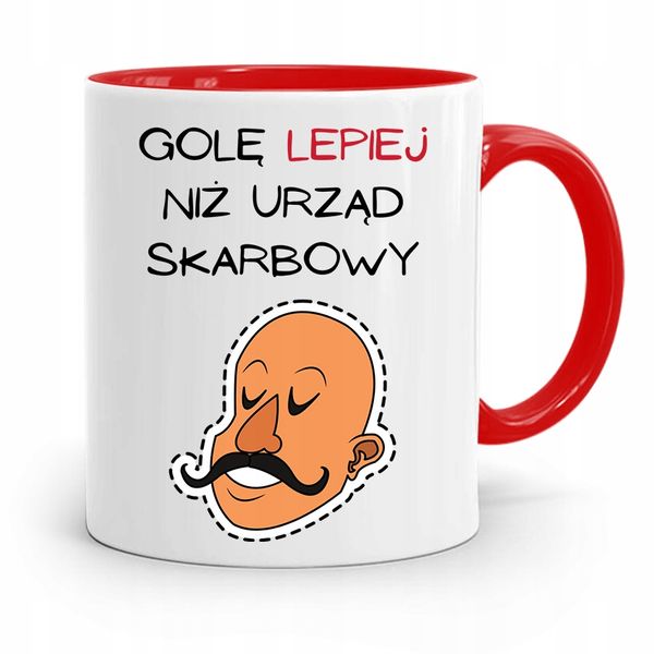 Kubek Czerwony Fryzjera Gole Lepiej Niż Urząd Z Nadrukiem Ze Zdjęciem zdjęcie 1