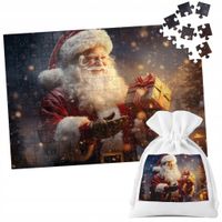 PUZZLE TRADYCYJNE - ŚWIĄTECZNE WZORY MIKOŁAJ RENIFER PREZENT - 252EL