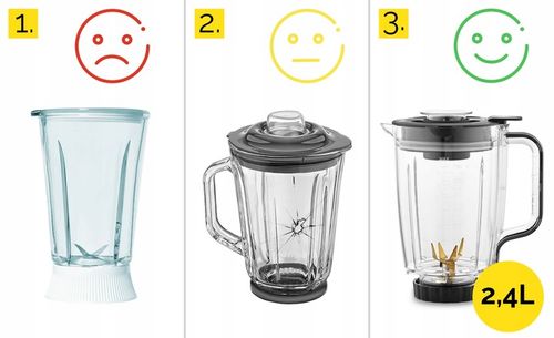 Blender kielichowy Automatyczny Tritan Yoer INOX 2,4L 2200W +Sito do soku na Arena.pl