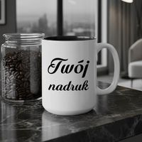 Duży kubek XXL z czarnym wnętrzem z Twoim nadrukiem