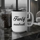 Duży kubek XXL z czarnym wnętrzem z Twoim nadrukiem
