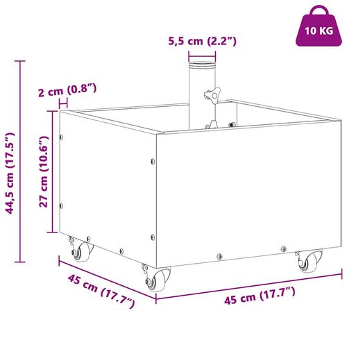 Podstawa Parasolowa z Donicą Biały 45 x 45 x 45 cm Stal na Arena.pl