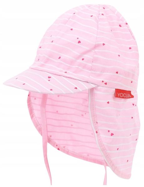 KAPELUSZ PRZEDŁUŻANY ochrona CZAPKA Z DASZKIEM bawełna RÓŻ 44/46 Y801o zdjęcie 1