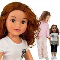 DUŻA LALKA CHODZĄCA CHODZI ZA RĘKĘ 70cm DŁUGIE WŁOSY Smily Play